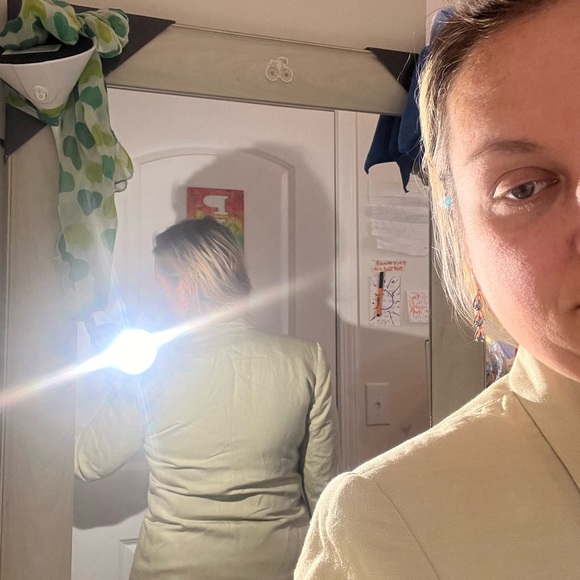 LANDS END LINEN BLEND BLAZER JACKET 10P 10 PETITE M/L SHORT QUALITY 477 - Picture 14 of 16